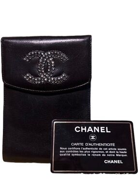 chanel lamb skin planner organizer with crystals
